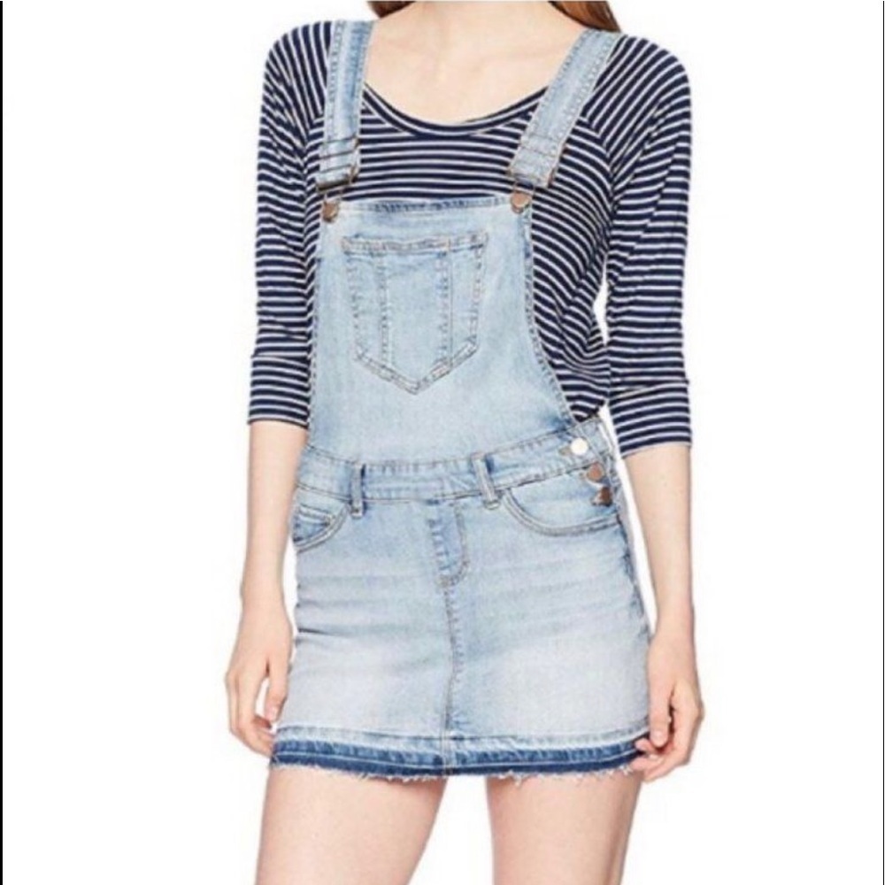 Dollhouse Distressed Overall Denim Mini Dress size 22